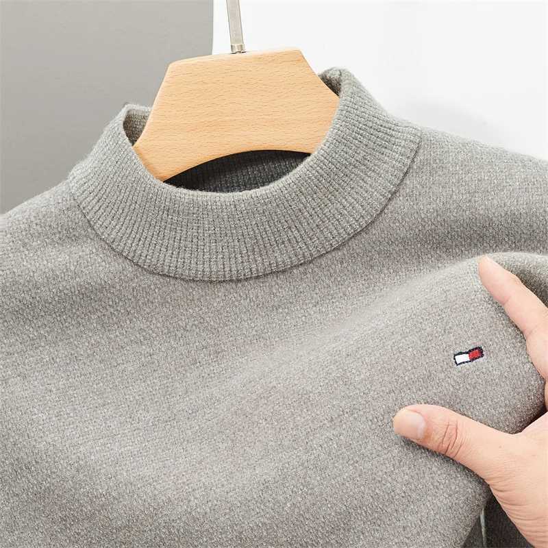 Mens Winter Brand Sweater O-Neck Embroidered With Fashionable Loose Korean Casual Warmth Soft Thick High-Quality Mens Clothing Z240912