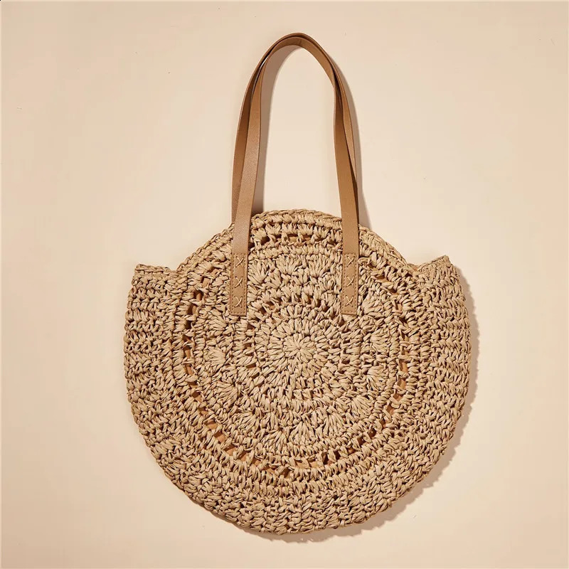 Large Capacity Handbag Holidays Pack Handmade Straw Shoulder Bags For Women Big Travel Beach Bag bolsa feminina 240722