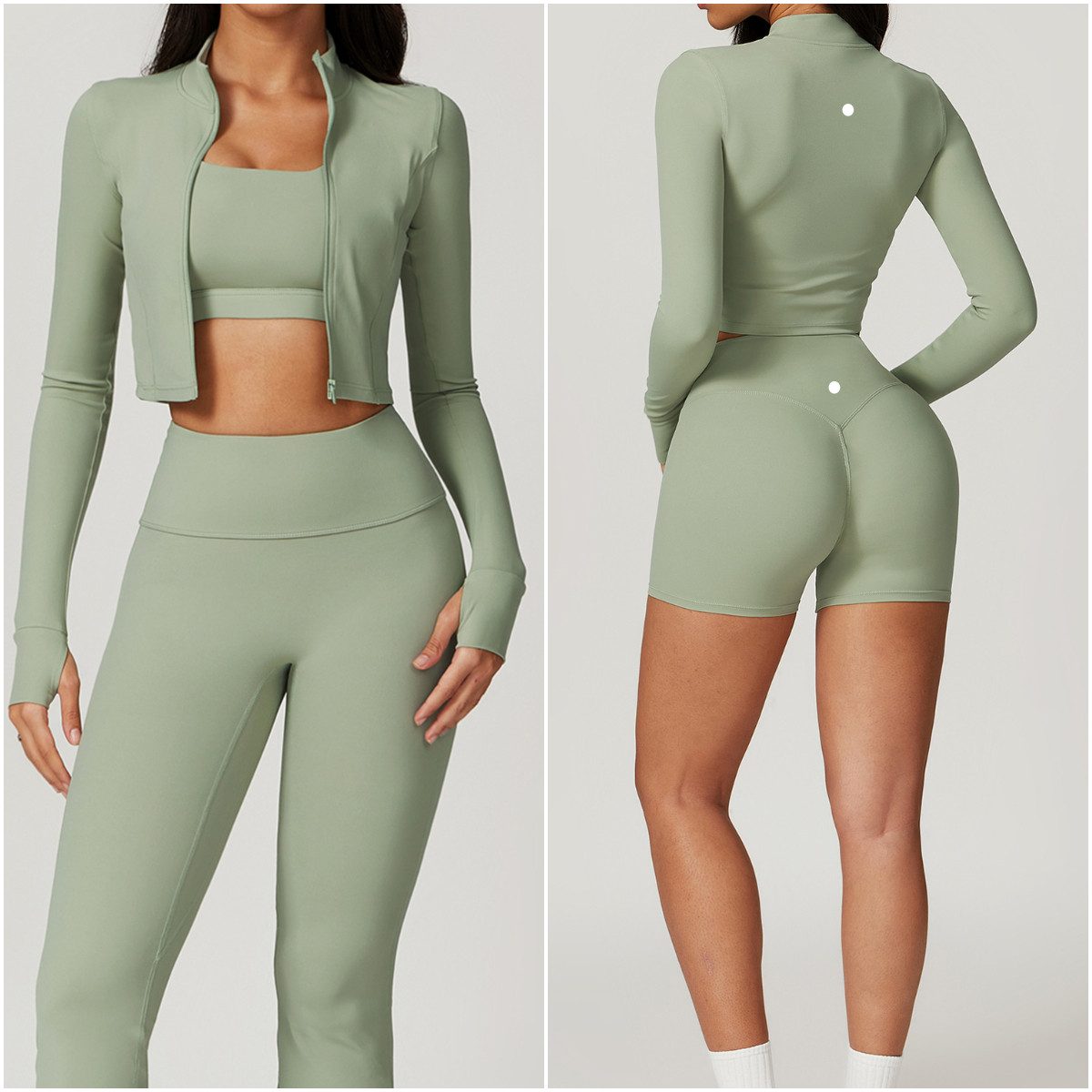 8047 Womens Yoga Outfit Three Pieces Suits Vest+Pants+Jackets Set Exercise Close-Fitting Fiess Wear Running Elastic Workout Tracksuit
