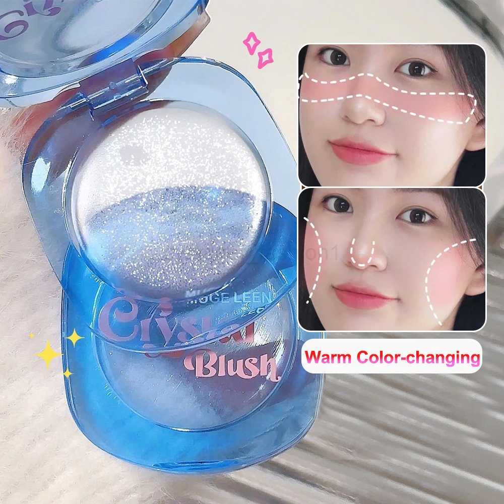 Transparent Crystal Warm Color-changing Blush Palette Makeup Jelly Tint Lip Cheek Moisturized Long-Lasting Shimmer Blusher CreamB240722