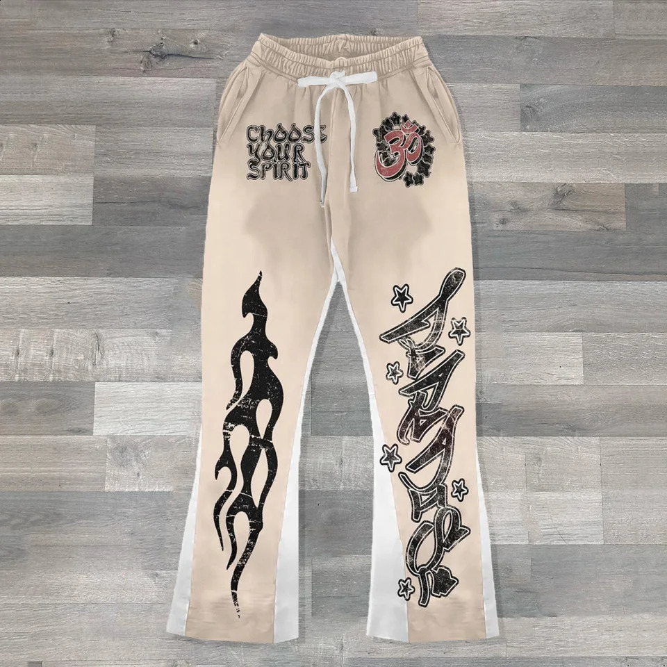 Y2k Pants Men Loose 3D Print Trousers Casual Sweatpants Mid Waist Sporty Female Clothes Streetwear Hip Hop Vintage Flared Pants 240802
