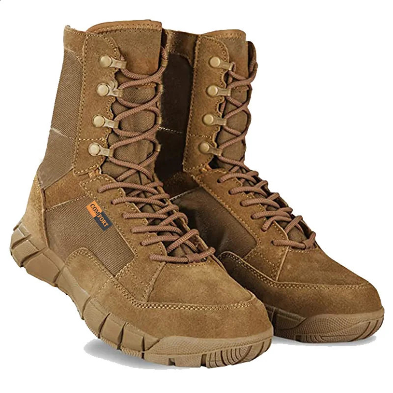 Lightweight Man Tactical Boots Combat Anti-Collision Training Lace Up Waterproof Outdoor Hiking Breathable Shoe 240708