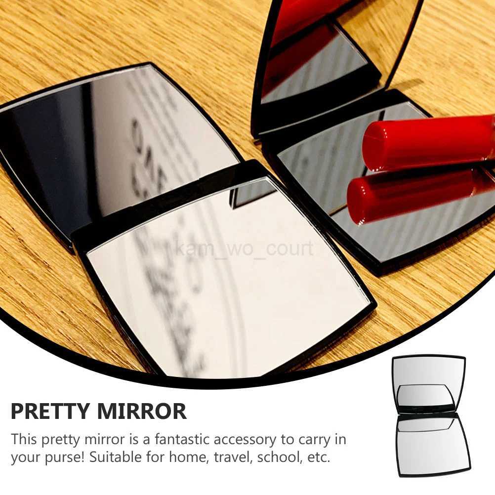 Double Sided Makeup Mirror Compact Handheld Travel Vanity Simple Stylish Pocket Small Abs PortableM240722