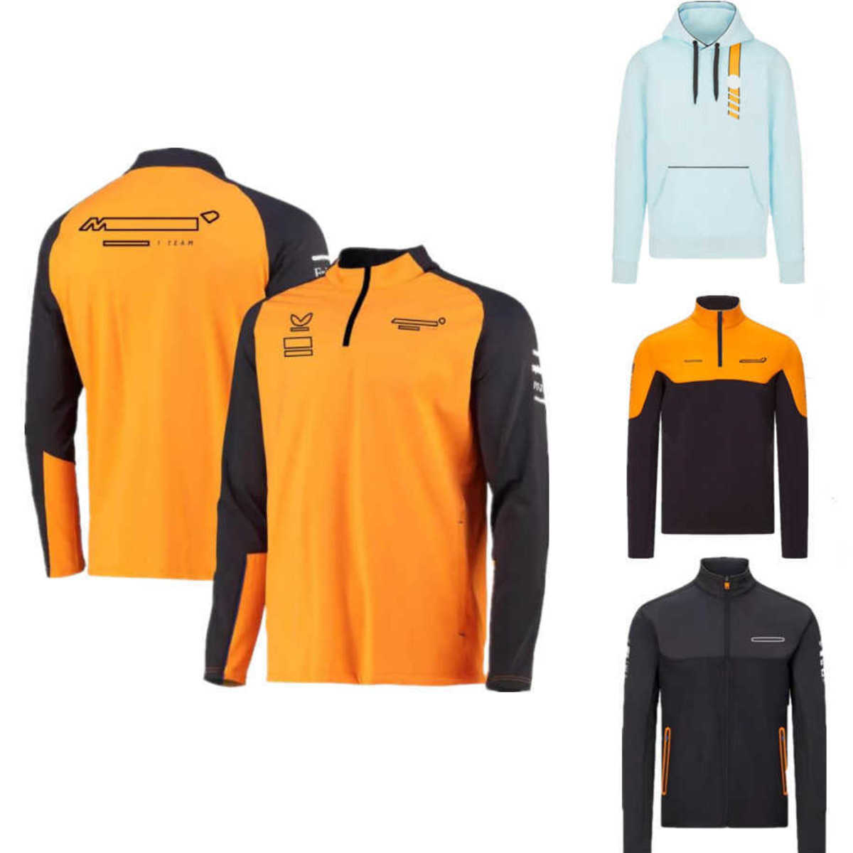F1 Hooded Formula One Mclaren Team Dr3 Gulf Oil Co-branded Light Blue Hoodies Mens and Womens Racing Lovers Spring Autumn Jumpers Hoodie N3e