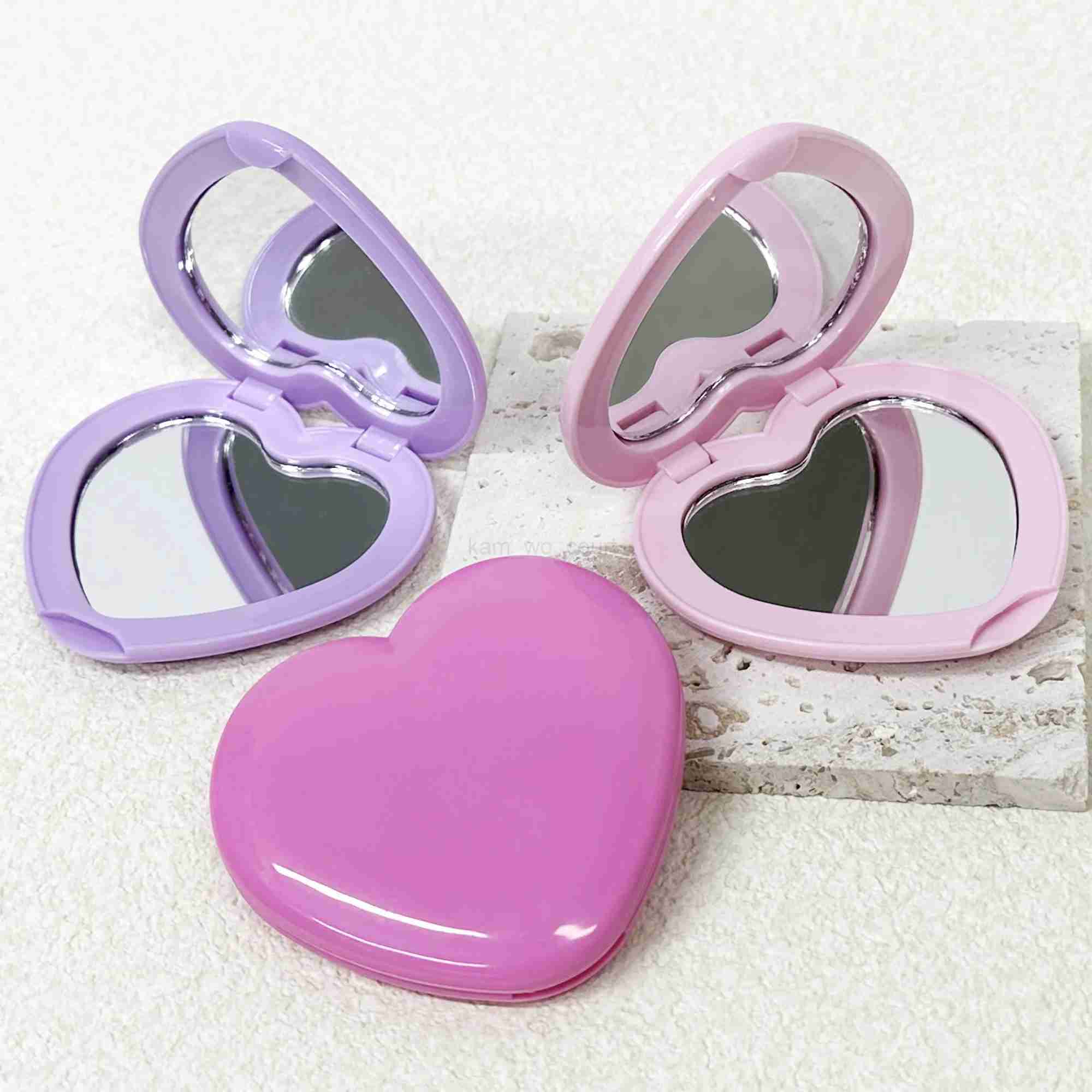 Heart Shaped Folding Handheld Mirror 1X/2X Amplified Double Sided Makeup MirrorM240722