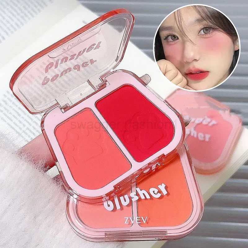 2-color Blush Palette Matte Natural Cheek Contour Peach Pink Red Nude Makeup Purple Expansion Contraction Blush Mineral PowderB240722