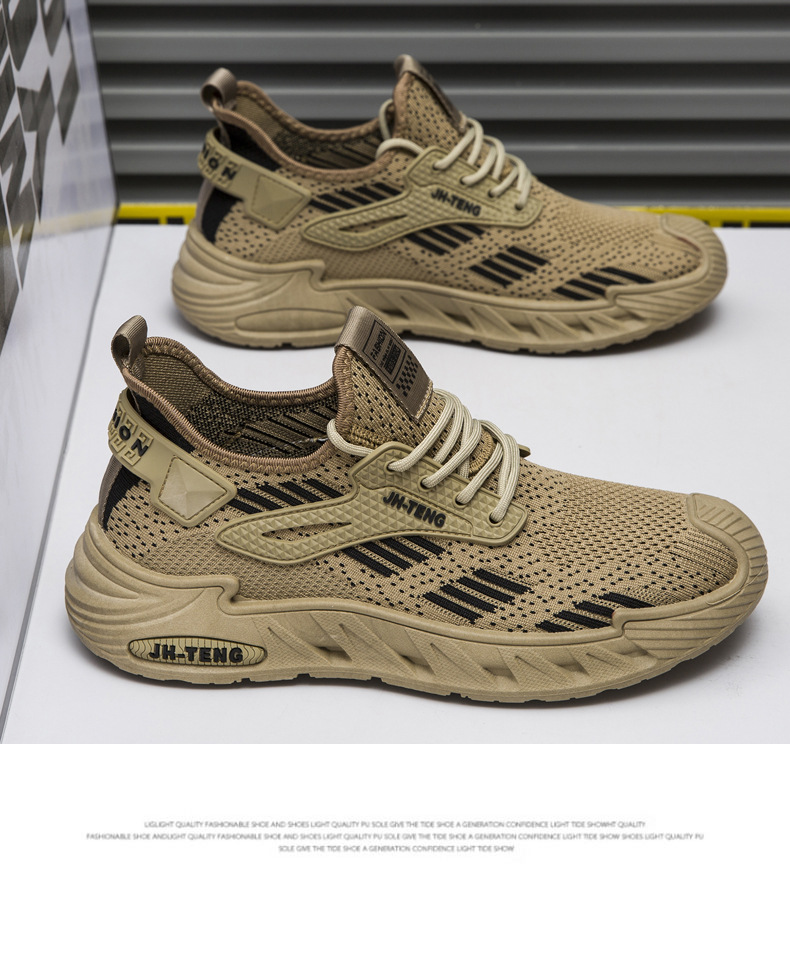 Men's trendy summer mesh fabric non smelly running casual breathable sports men's shoes