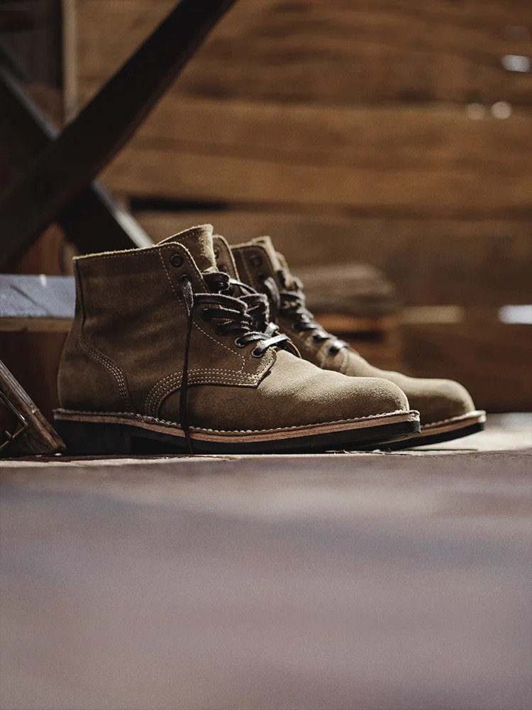 Maden Vintage Combat Boots For Men Retro Leather Yellow Shoes Outdoor Casual Couple Ankle Desert Boot Escape Shoe 240708