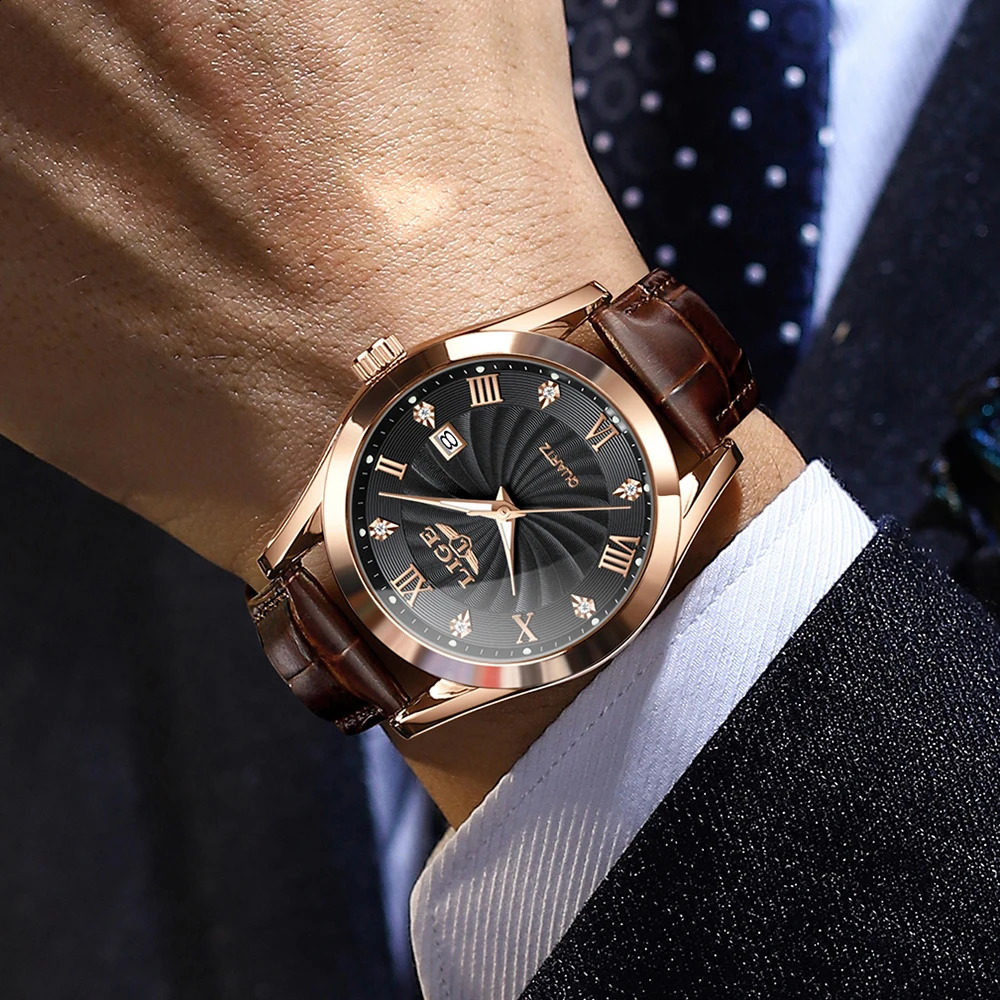 2024 LIGE Men Watches Waterproof Luminous Top Brand Luxury Leather Casual Sports Quartz Wristwatch Military Man Watch For 240716