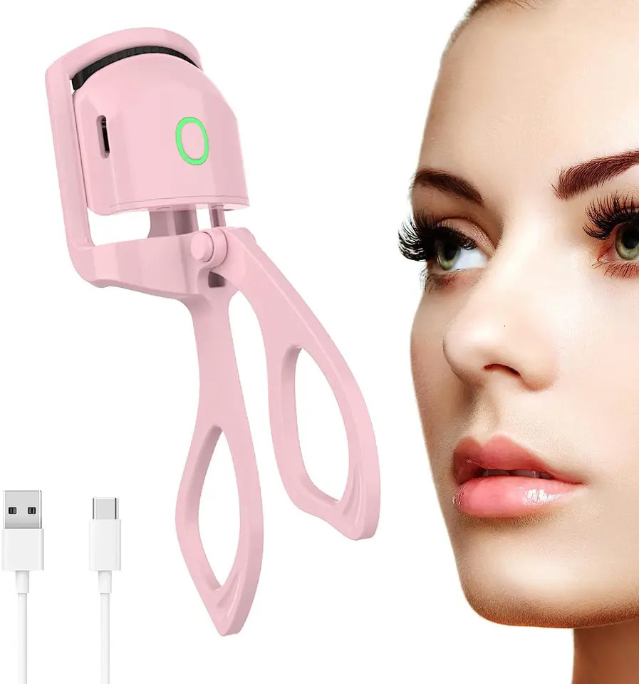 Mini Electric Heated Eyelash Curler USB Rechargeable Styling Eyelash Long Lasting Natural Eyelash Curl Beauty Makeup Tools 240713
