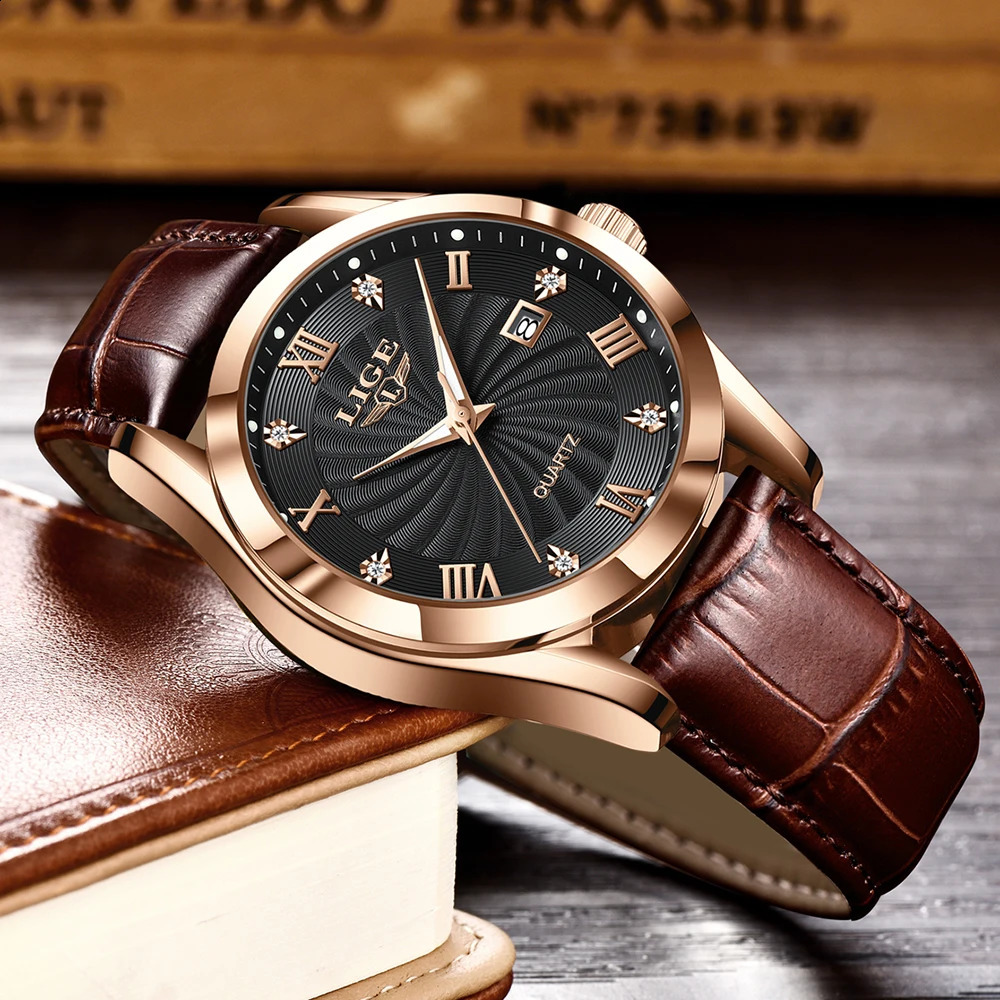 2024 LIGE Men Watches Waterproof Luminous Top Brand Luxury Leather Casual Sports Quartz Wristwatch Military Man Watch For 240716