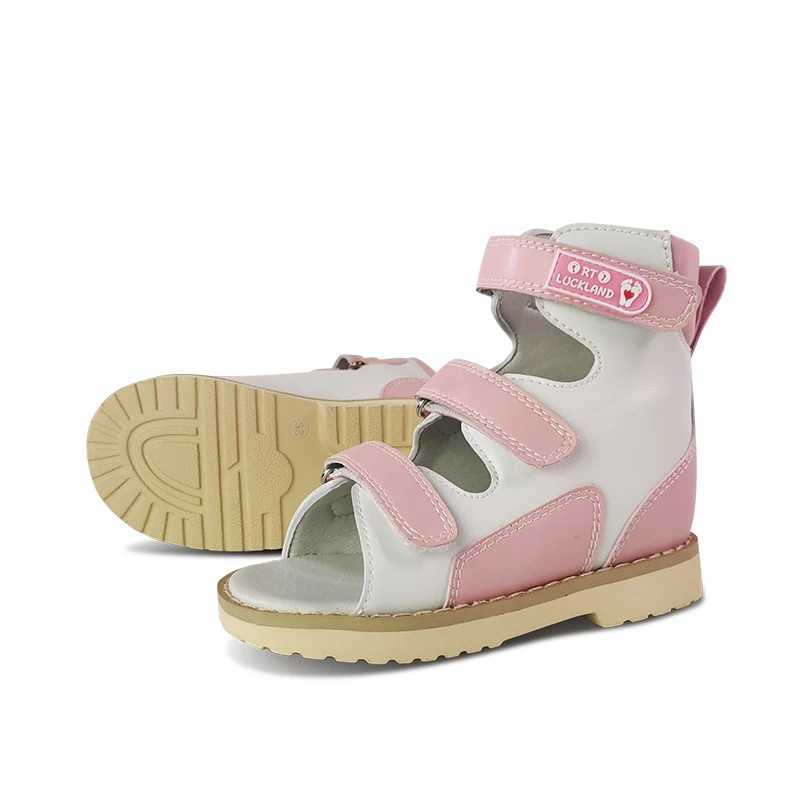 Sandals Girl Sandals Summer Childrens Orthopedic Shoes Kids Baby Princess Leather Flatfoot Footwear For Toddler 3 4 5 6 7 YearsL24722
