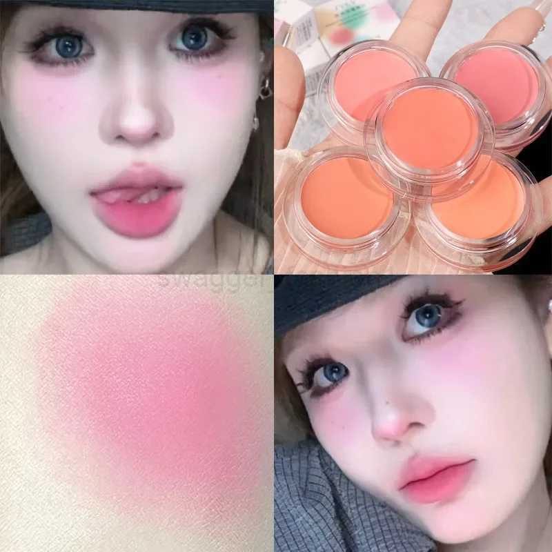 Milk Tea Peach Moisturizing Blush Cream Makeup 5 Colors Waterproof Lasting Cheek Blusher Pigment Contour Shadow Pallete CosmeticB240722