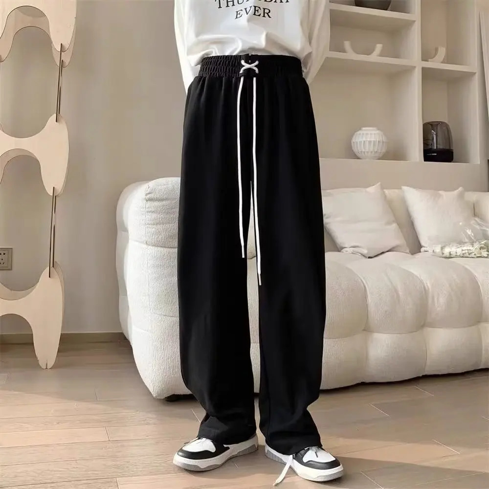 HOUZHOU Gray Sweatpants for Men Autumn Baggy Fashion Oversize Sports Pants Balck Trousers Male Joggers Streetwear Sportswear 240716