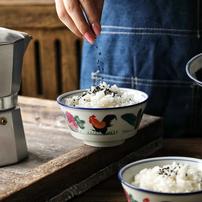 CHANSHOVA Traditional chinese style 120-1200ml Creative Rooster Tableware Ceramic bowl Household ramen rice noodles soup bowlB270723