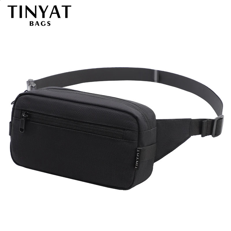 Tinyat Mens Waist Bag Mobile Wallet Travel Big Womens Belt Waterproof Shoulder Black Fanny Bum 240821