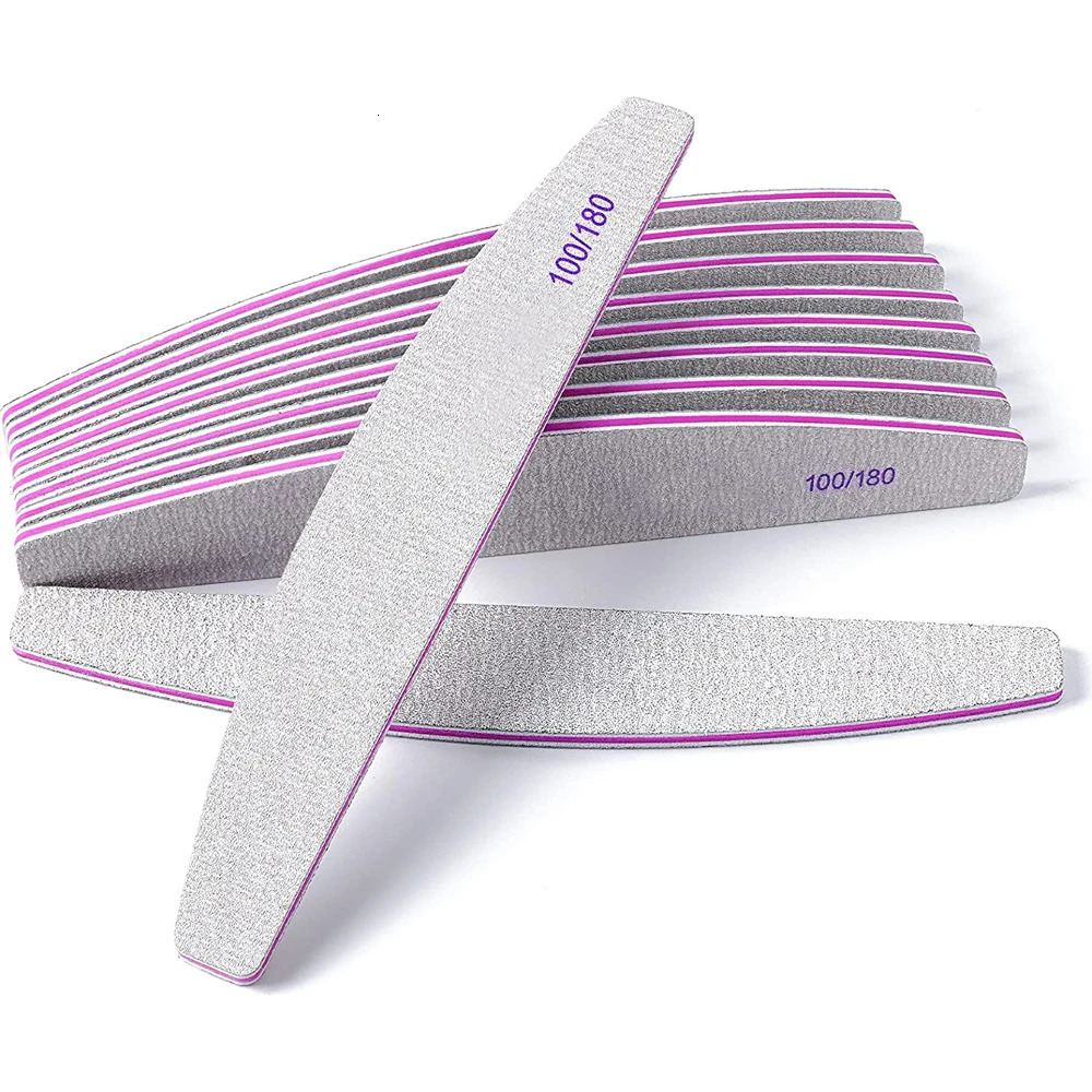 2 PCS Nail File Professional Nail Files Reusable Double Sided Emery Board100180 Grit Nail Styling Tools for Home and Salon 240713