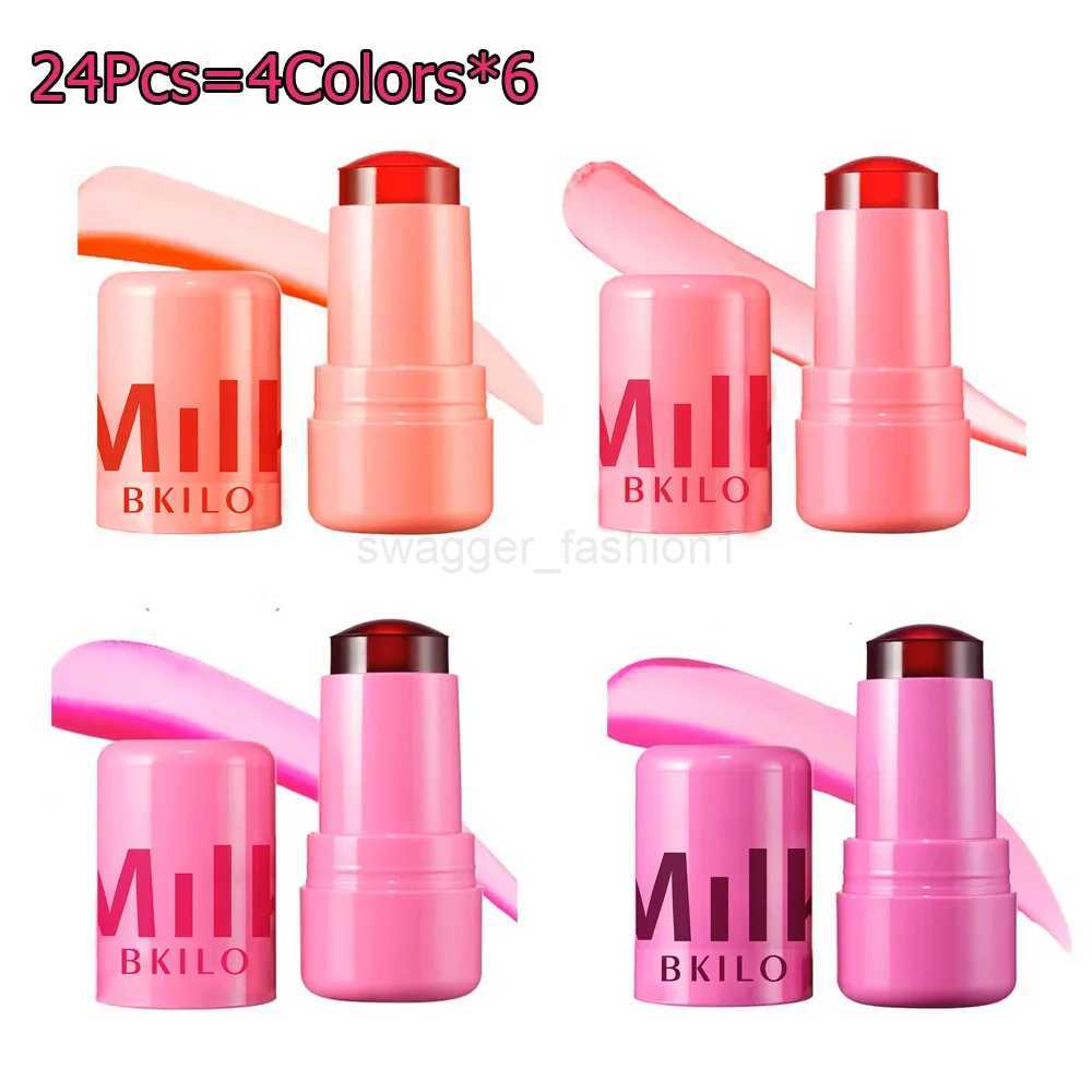 24Pcs Jelly Tint blush Stick Multi-Use Cooling Water Jelly Tint Natural Lip and Cheek Stain Stick Clear Glossy Lip GlossB240722