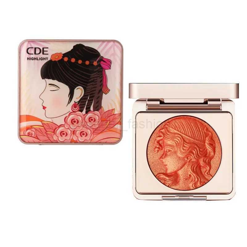 Hot Highlighter Embossed Blush Glitter Facial Longlasting Shimmer Powder Pink Coral Rouged For Cheeks Eyeshadow Smooth CosmeticsB240722