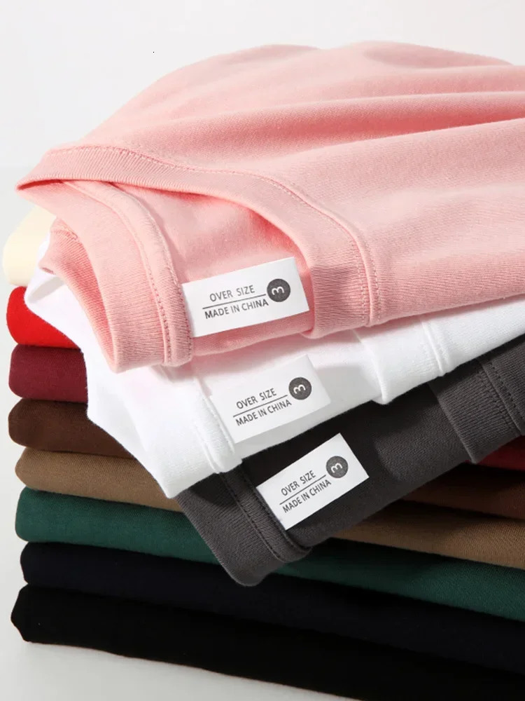300gsm Heavy Cotton Summer Tshirts Men Korean Fashion ONeck Short Sleeve Solid Color Casual Unisex Basic Tees Oversized Tshirt 240712
