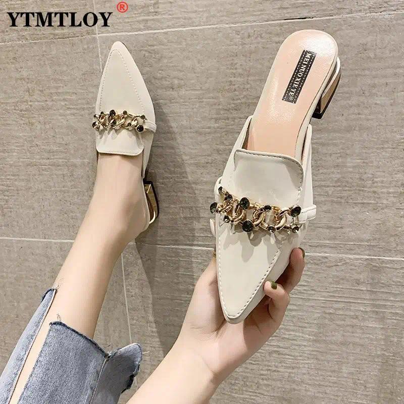 Slippers Low Shoes Ladies' Slides Slipers Women Shallow Female Mule Cover Toe Fringe Loafers Designer Mules Flat PU