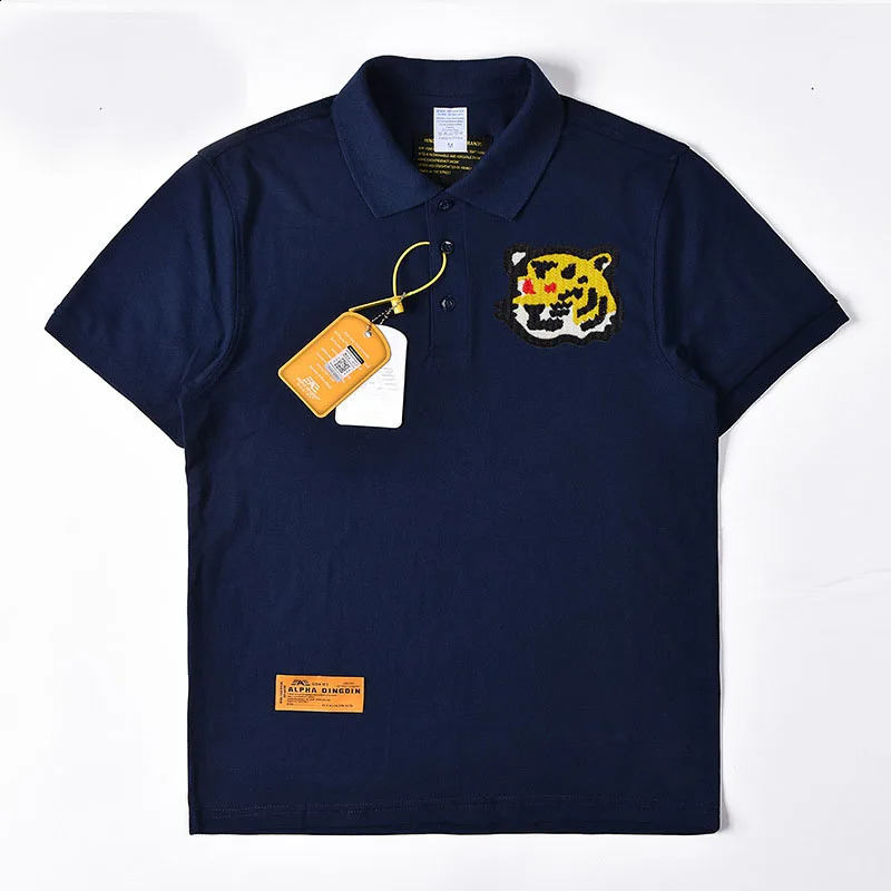 Mens Polo Shirt Tiger Head Embroidery Short Sleeved T-shirt Summer Lapel Half Sleeve T shirts for Male 240712