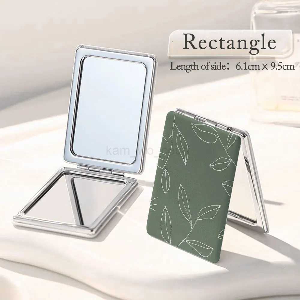 Cosmetic mirror appearance delicate and small work travel are convenient to carry plant patterns have a feeling of natureM240722