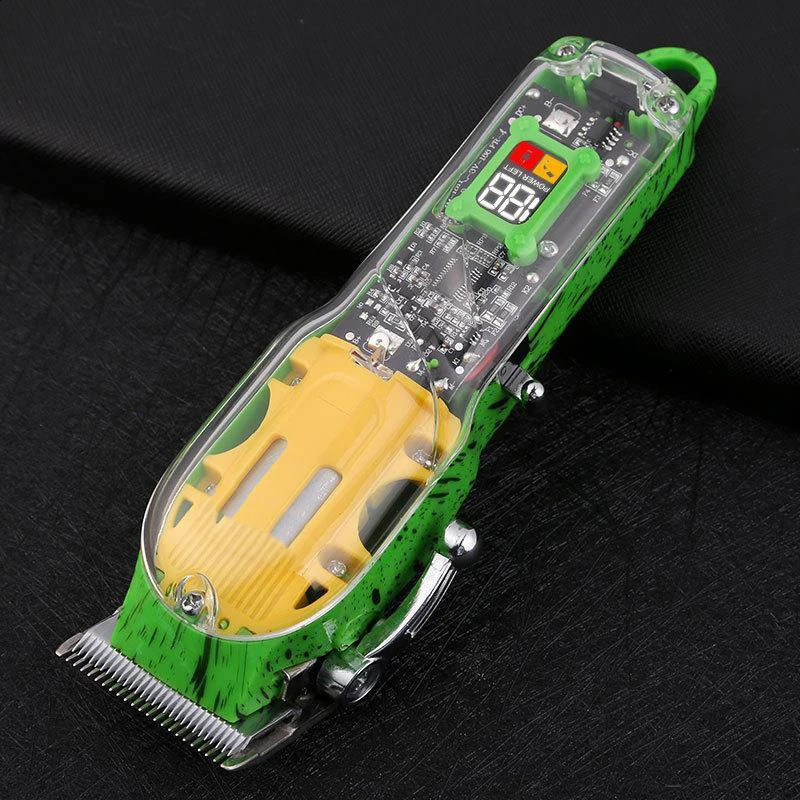 Professional Transparent Cover Hair Clipper for Men Electric Hair Trimmer Rechargeable Hair Clippers Hair Cutting Machine Tools 240712