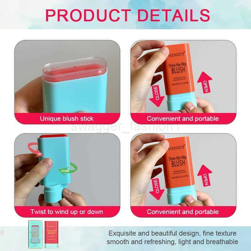 3 Colors Multi Functional Blush Stick Waterproof Long Lasting Easy Color Delicate MoistureB240722