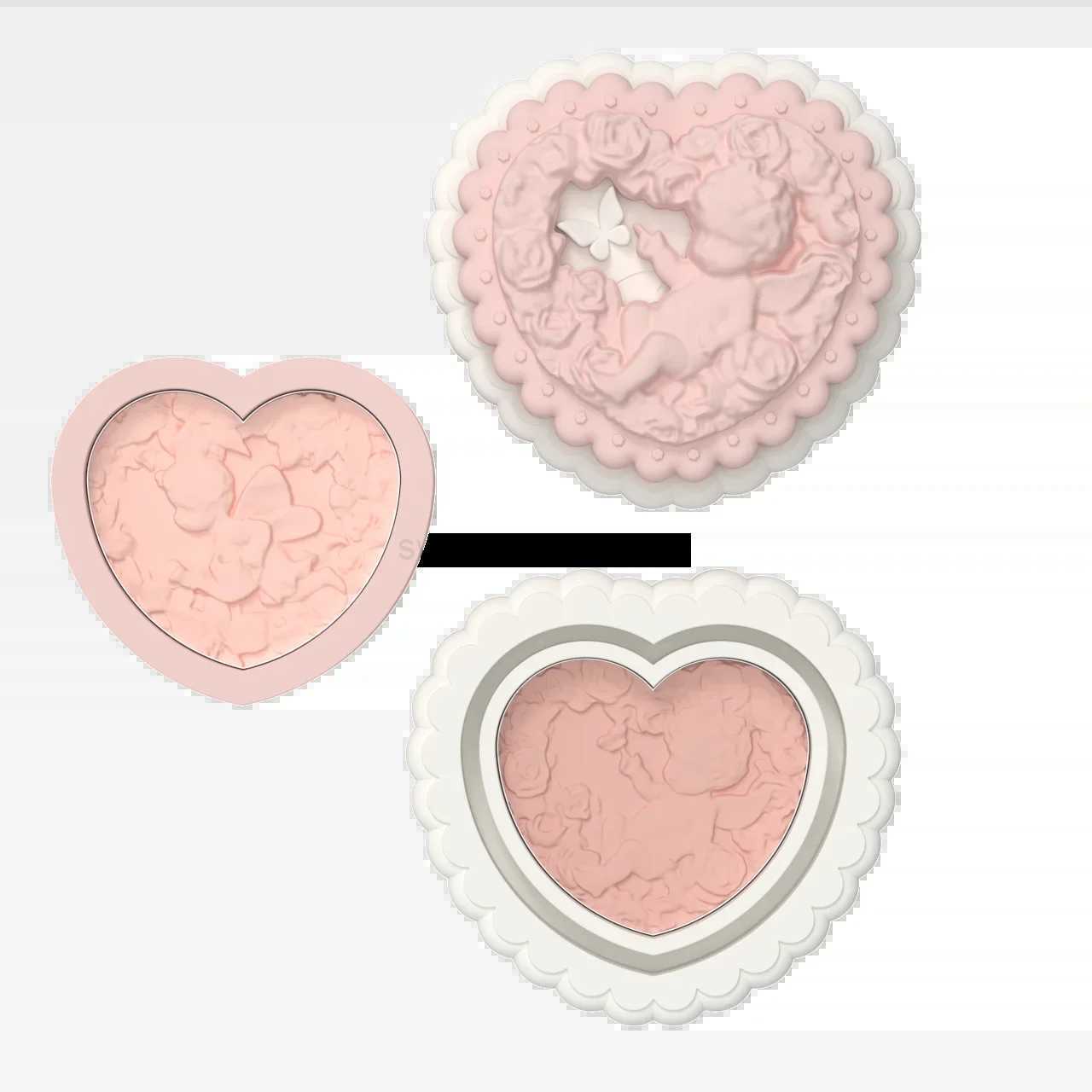 Makeup Blush Angel Relief Powder Blusher Double Color Apricot Smoke Cruelty-Free Powder Blush - ShapeContour Highlight FaceB240722