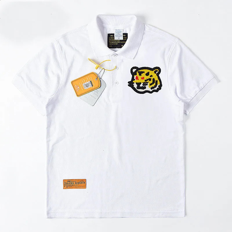 Mens Polo Shirt Tiger Head Embroidery Short Sleeved T-shirt Summer Lapel Half Sleeve T shirts for Male 240712