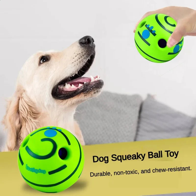 Pet dog toy ball Wobble Wag Giggle interactive chew sounds fun when rolling or shaking 240722