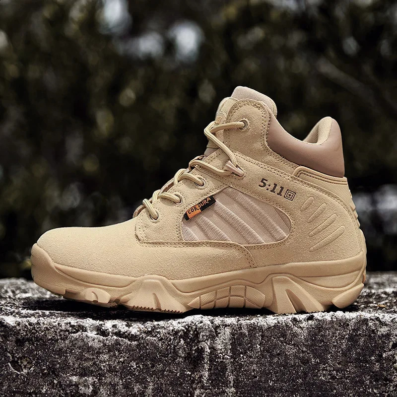 Mens Ankle Boot Outdoor Desert Combat Boots for Men Cow Suede Tactical Boots Men Casual Hiking Shoe Waterproof Botas 2024 240708bj