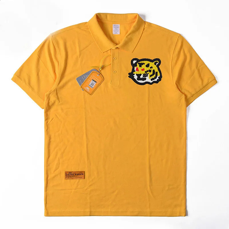 Mens Polo Shirt Tiger Head Embroidery Short Sleeved T-shirt Summer Lapel Half Sleeve T shirts for Male 240712