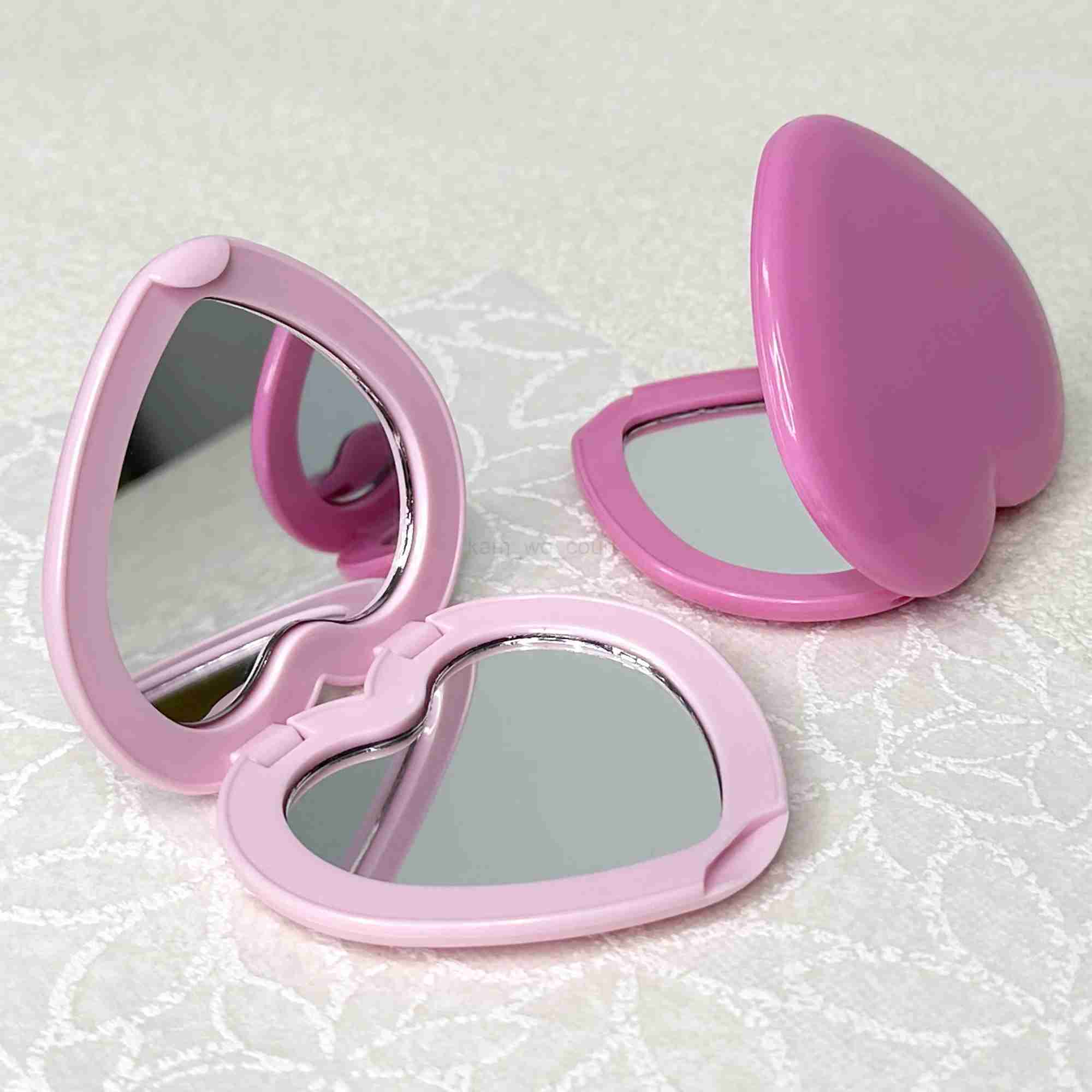 Heart Shaped Folding Handheld Mirror 1X/2X Amplified Double Sided Makeup MirrorM240722