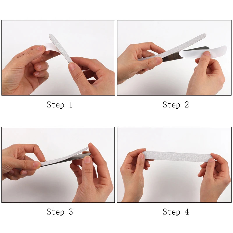Straight Replacement Nail File 100180240 10pcs GreyBlack Removable SandPaper With Stainless Steel Handle Metal Sanding Files 240713