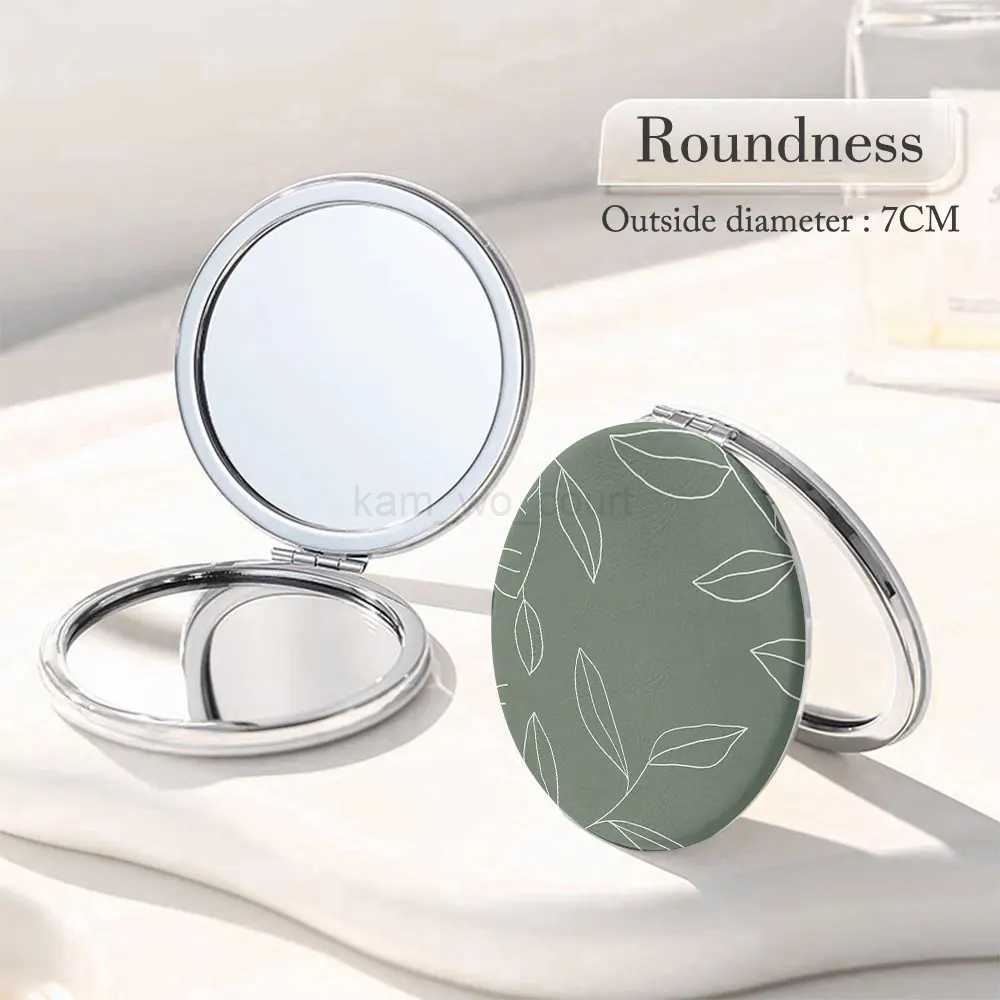 Cosmetic mirror appearance delicate and small work travel are convenient to carry plant patterns have a feeling of natureM240722