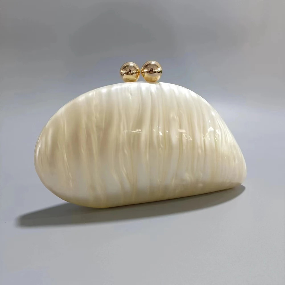 Acrylic Clutch Purse Fashion Evening Bags Seashell Shape Shoulder Stylish Crossbody Bag for Women Girls 240722 5634 4