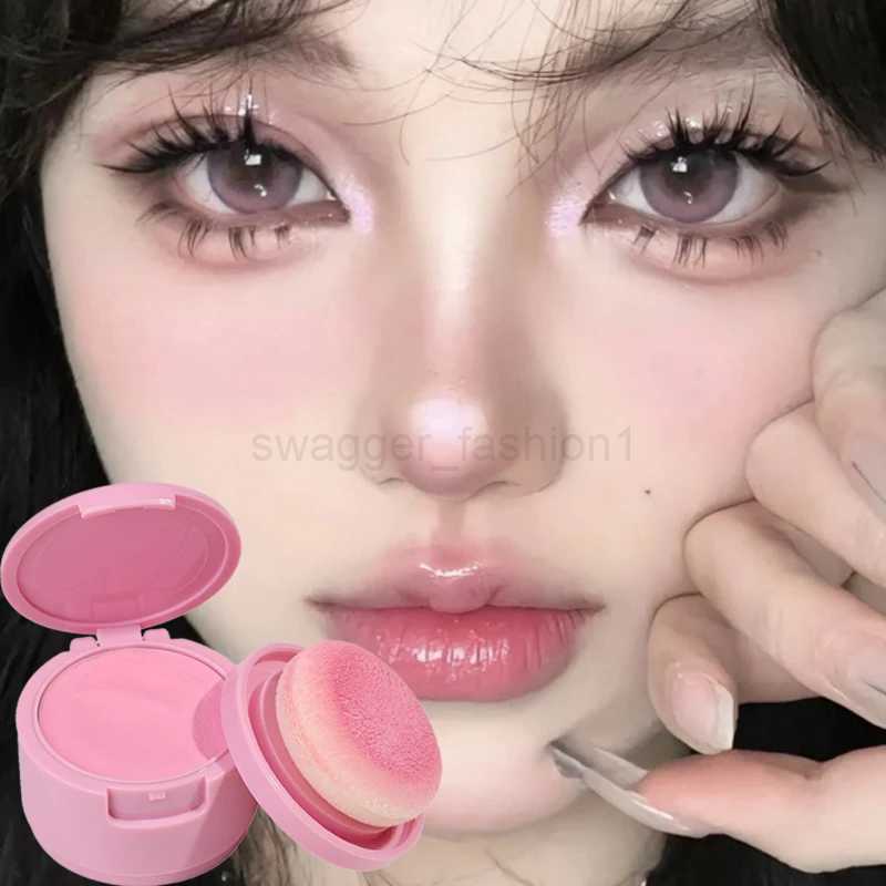 Monochrome Girl Blush with Powder Puff Makeup Natural Cheek Tint Blush Palette Peach Pink Cheek Contour Blush Korean CosmeticsB240722