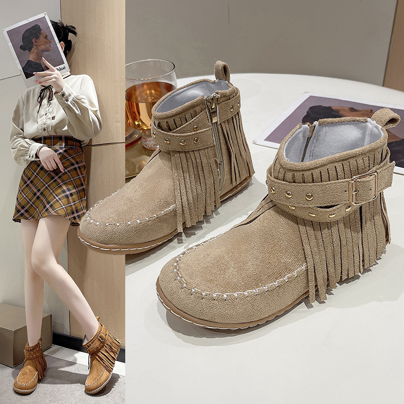 Designer Shoes In Black And White Women Ankle Boots Autumn Winter Design Plus Size Flat Bottom Free Shipping