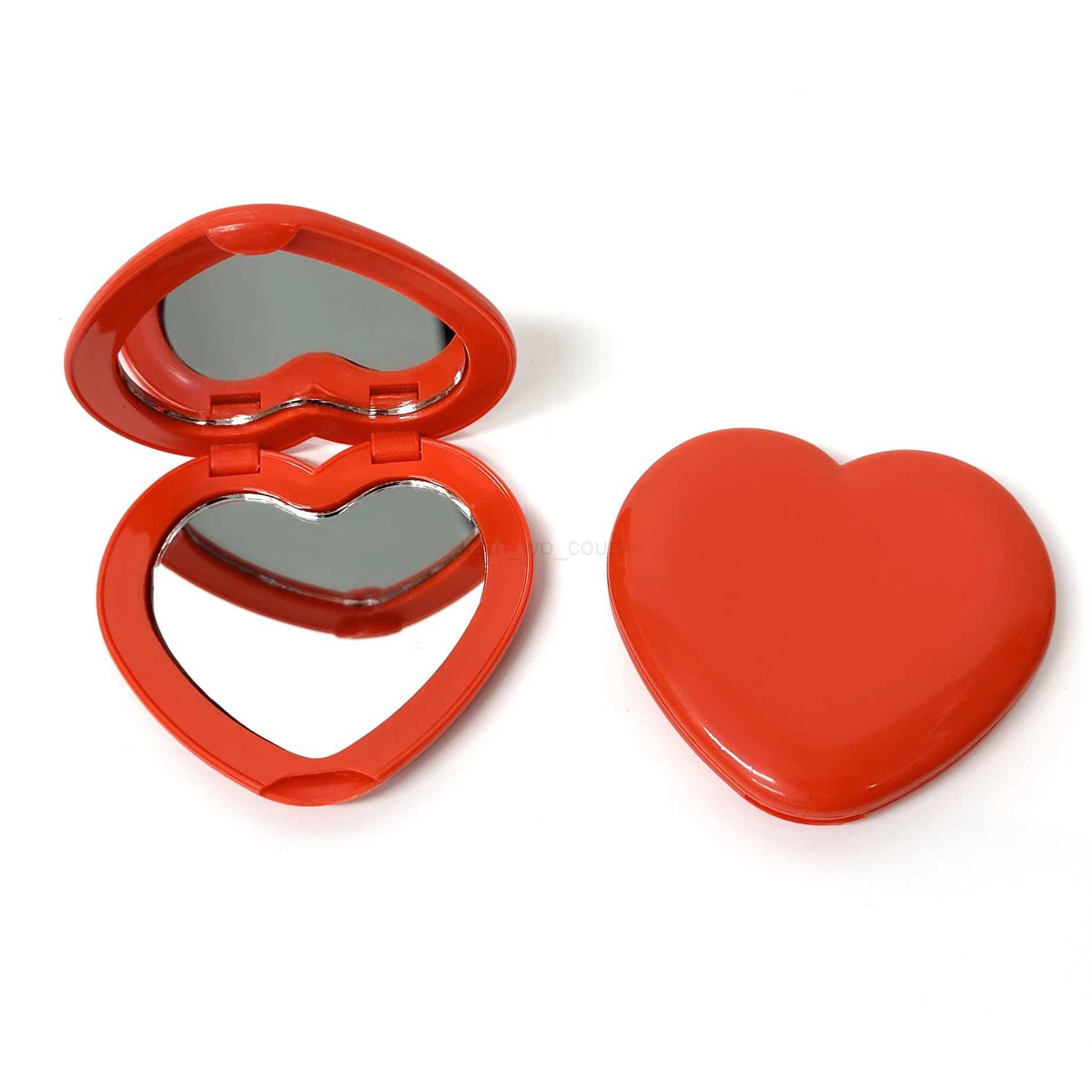 Double Sided Heart Mirror Hot Sale Magnifying 1X/2X Heart Makeup Mirror Red Heart Pocket MirrorM240722