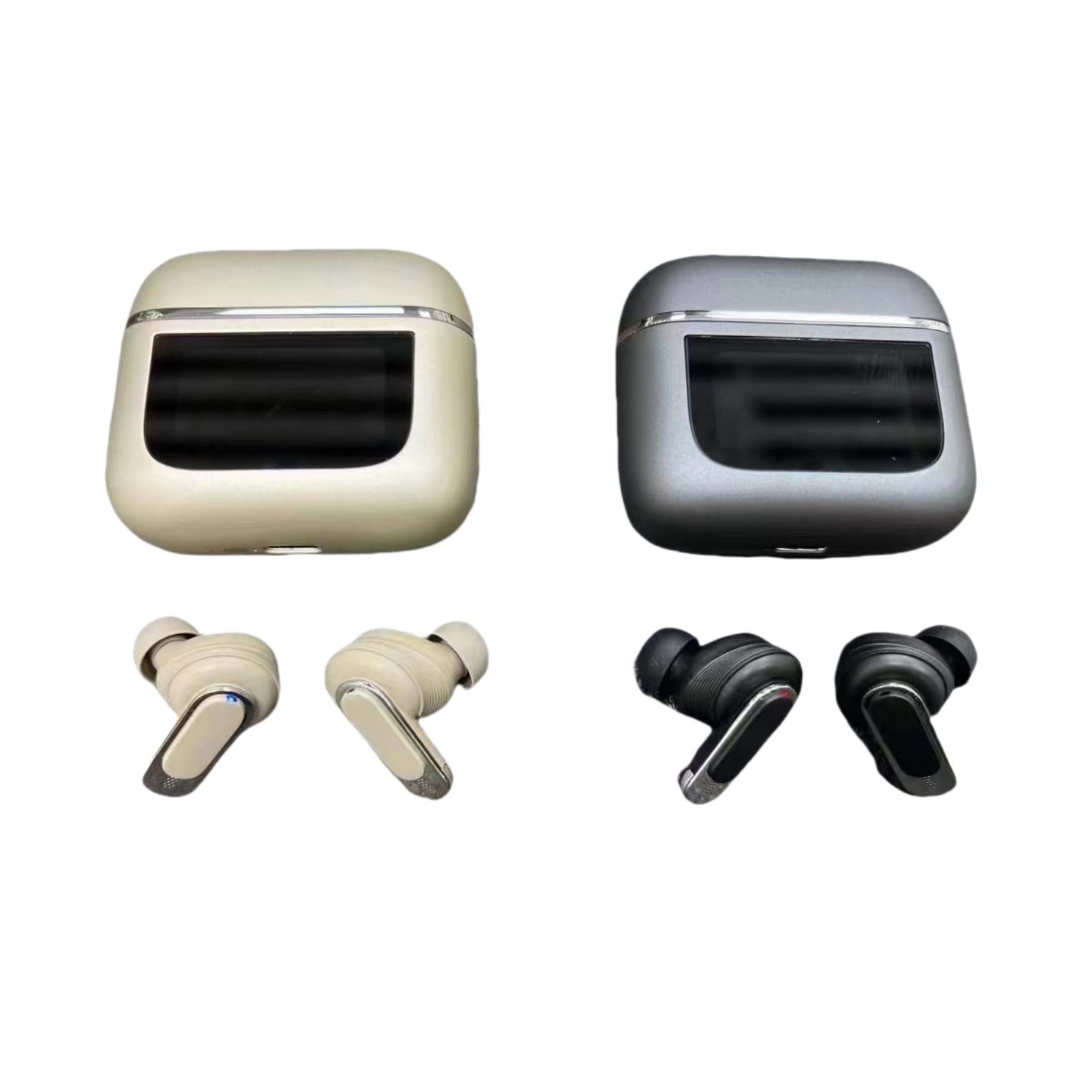 Full-color touch Smart Headphone Bluetooth Headphones Active Noise Cancelling bluetooth in-Ear Earphones Wireless Charging Box