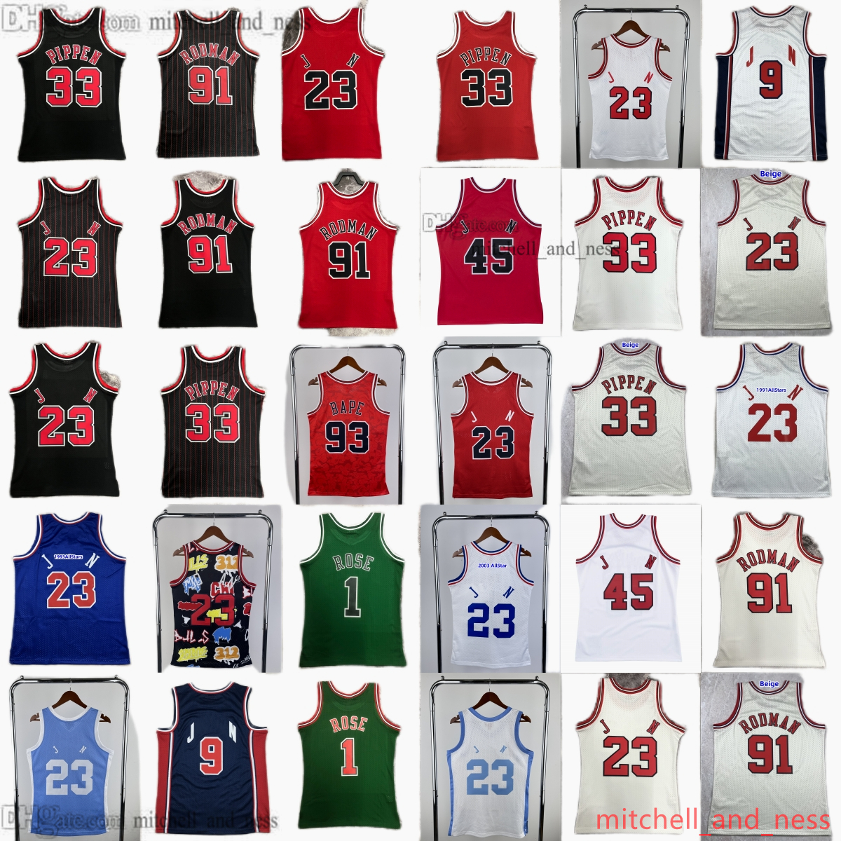 Classic Retro 1997-98 Printed Basketball 33 Scottie Pippen Jersey Vintage #23 Michael 91 Dennis Rodman 25 Steve Kerr 13 Luc Longley 14 Craig Hodges Jerseys Shirts