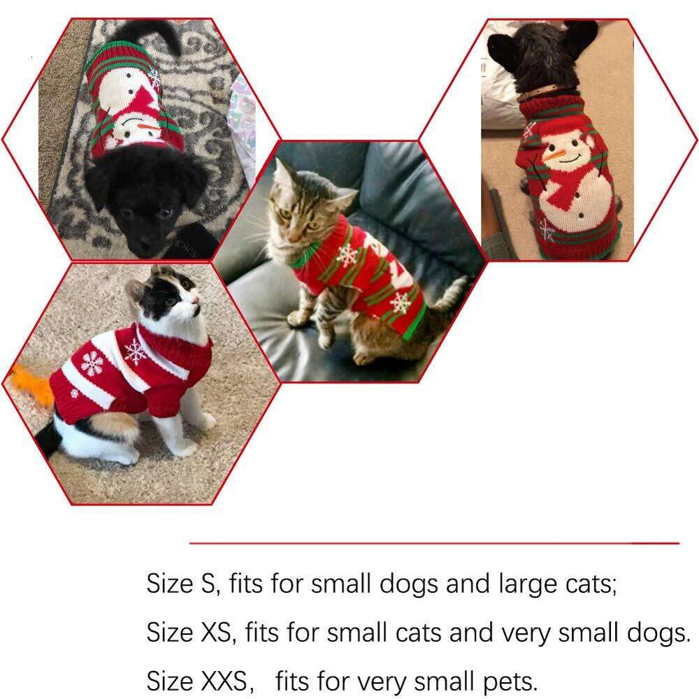 FOGOMOVE Snow Snowman Xmas Holiday Sweaters New Year Christmas Sweater Pet Clothes for Small Dog and Cat(Snowman,XXS)