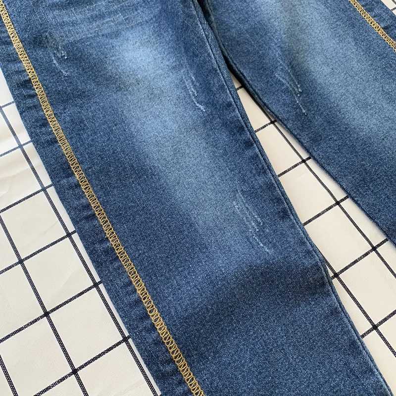 Jeans Kids Boys Jeans Young Casual Trousers 4-11 Years Children Denim Long Pants Elastic Waist Pants Spring Autumn Slim Jean