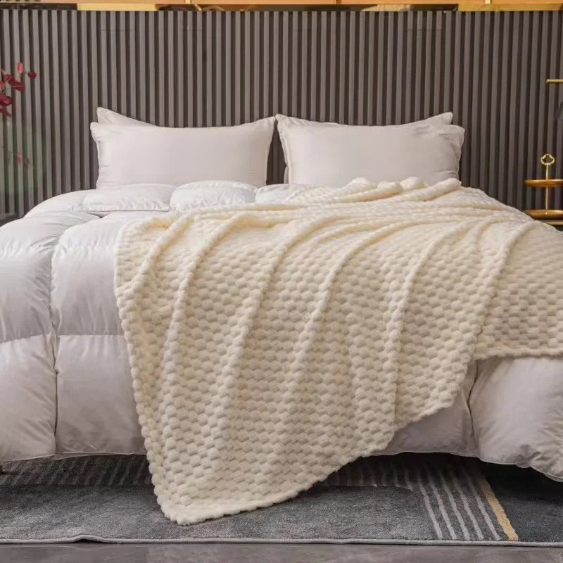 Yellow Plaid Solid Blanket Soft Warm Fluffy Throw Sofa Cover Milk Velvet Bedspread Bed for Adults Kids Pet Home Textile 240712