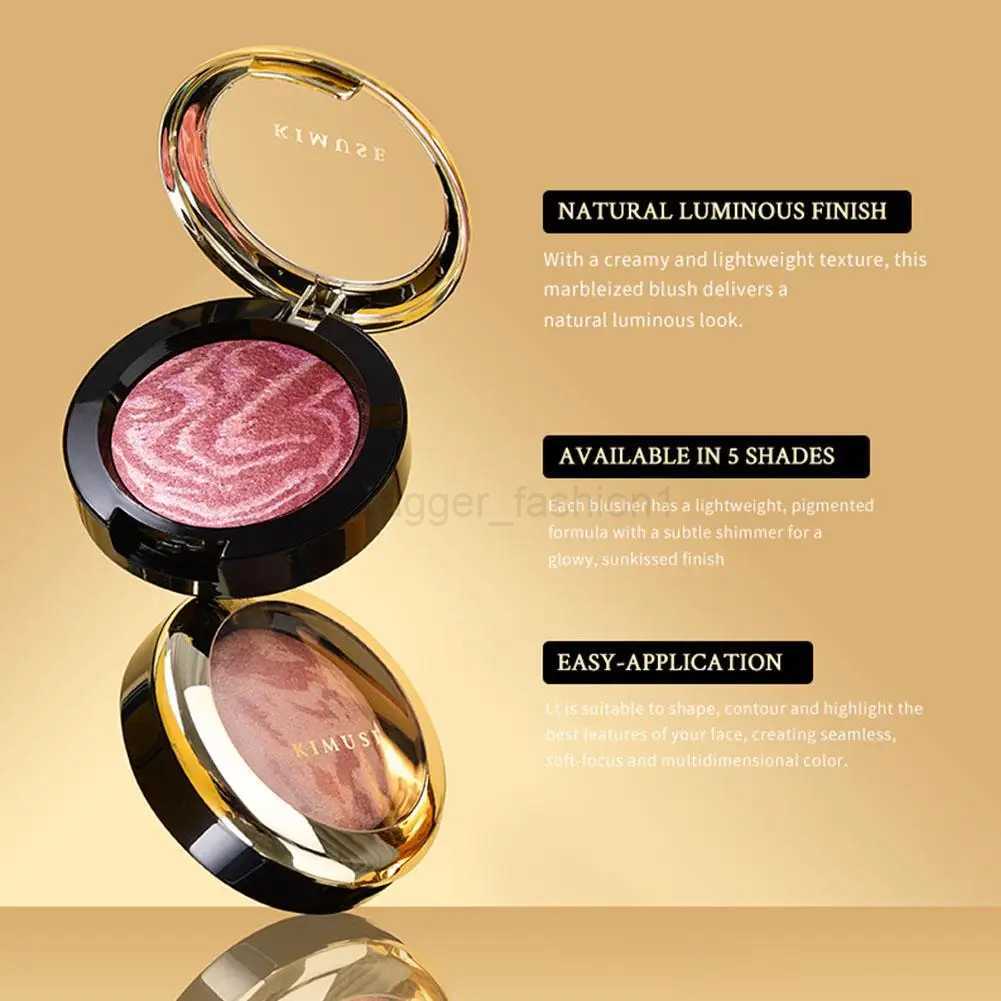 Natural Lighting Glow Baked Blush Long-lasting Baked Powder Lightweight Shimmer Blusher Brighten Glow Marbleized Blush PaletteB240722