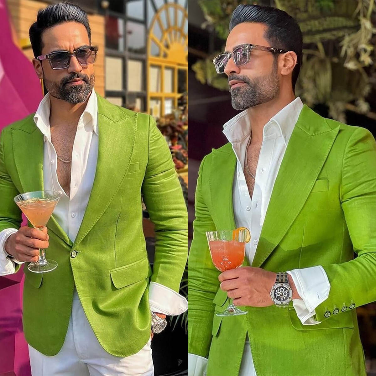 Handsome Green Groom Men Wedding Tuxedos Custom Made Peaked Lapel Formal Jacket For Business Wear Party Birthday One Piece