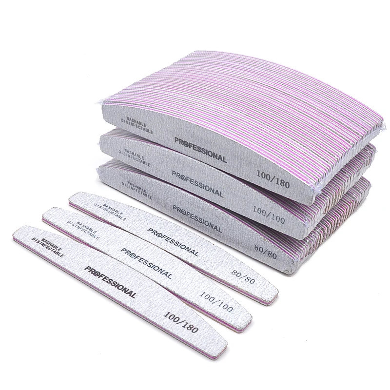510 Pcs Professional Nail Files For Manicure Gray Boat Nails Polish File 80 100 180 Emery Board Strong Sandpaper Nails Products 240713