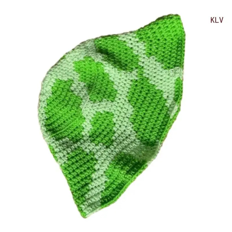 Elegant Bucket Hat Colorful Cow Pattern Crochet Hat Holiday Decors Vacation Hat Western Cloch for Schoolgirls 240715
